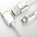 Магнитный кабель GEnergy Lightning M-10 цвет: бело-серый1m