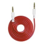 Audio cable (AUX) силиконовый провод (красный) 3,5F-3,5F 1.0м