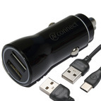 АЗУ AVconnect CX-23 на 2 USB выхода 3100 mAh с кабелем TYPE-C  цвет: черный