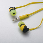 Наушники  MP-3 GEnergy AUDIO 2211, цвет: жёлтый, плоский провод